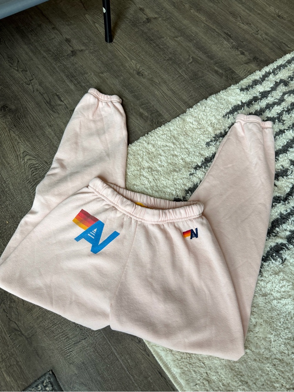 Aviator Nation Pale Pink Logo Track Pants